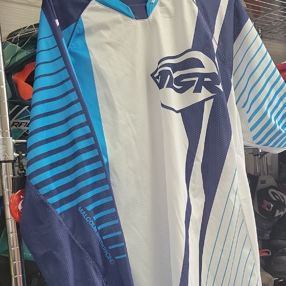 Blue and White Racing Jersey